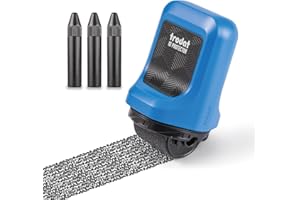 Trodat ID Protector Ink Roller, Timbro Rullo di inchiostro per Protezione dei Dati dal Furto di Identità in 1 Solo Gesto, Colore Blu con Inchiostro Nero, con 3 Ricariche Inchiostro Incluse