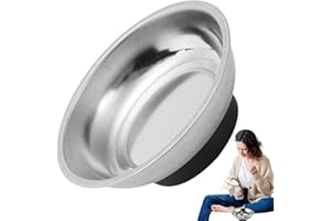 JOBERIO Screw Tray - Stainless Steel Screw Bowl Parts Holder Parts Tray | Magnetic Dish Screw Bowl Parts Holder Parts Tray | Portable Magnetic Bolt Holder Tray | Magnet Parts Tools Bowl for Repair Stations