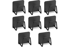 MCBLAST 8 Pz Porta Spugne Lavello Cucina Salva Spazio, Portaspugne per Lavello da Cucina, Portaspugne per Piatti in Acciaio Inox, Porta Spugna da Cucinas per Bagno Accessori, con Adesivi (Nero)