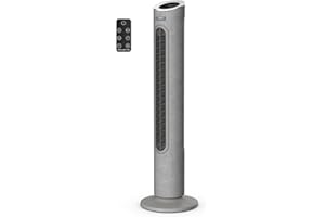Rowenta Eole Home - Ventilador torre potente, silencioso, 7 velocidades, 3 modos manuales, menor consumo energético, oscilación automática, temporizador digital, pantalla led, control remoto, VU6980
