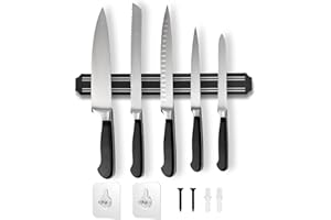 PUNCOOLS Magnetic Knife Holder for Wall,13Inch Magnetic Knife Storage Strip,Knife Holder,Knife Bar Block Magnet,Kitchen Utensil Holder,Tool Holder,Multipurpose Magnetic Knife Rack(33CM)