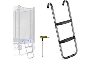 SYNORATORY Universal Trampoline Ladder - 2 Steps, Rust-Resistant Steel with Wide Skid-Proof Steps, 40inch Length