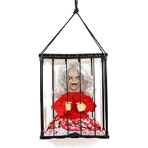 Squelette Halloween Effrayant En Cage Avec Voix – Accessoire Maison Hantée – Décor Terrifiant 28 Cm – Fonctionne Avec Piles - 8