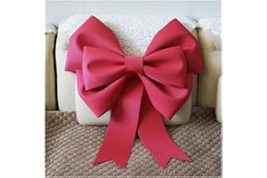 BrightGlow Lazo grande rojo gigante hecho a mano, lazo de Navidad, lazo decorativo, para fiestas, bodas, decoración de coche, para Navidad, boda, rojo, 50 cm