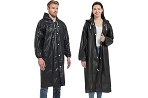 JITIFAZH Wasserdichter Regenponcho,2 Stück,leichter, wiederverwendbarer Regenmantel mit Kapuze, tragbarer Notfall-Poncho für Erwachsene, Familie, Wandern, Radfahren, Camping