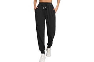 Missufe Damskie spodnie rekreacyjne, spodnie do biegania, spodnie sportowe, spodnie treningowe, elastyczne, wysoki stan, spodnie dresowe z kieszeniami