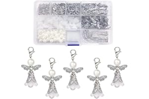 Anyasen Angioletti Bomboniere 50 Sets Portachiavi Ciondoli a Forma di Angelo Custode Ali