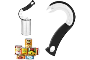 ELEGANCE-GO " Abrelatas de Anillo de Fácil,Abrelatas con Gancho en J Fácil de Abrir Abrelatas de Anillo Manual Abre Botes Frascos Levantador de Tapa de Lata para Ancianos y Manos Débiles y Sufridores de Artritis