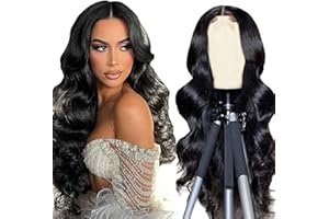 AiPliantfis Negro Peluca Cabello Humano Peluca Pelo Humano Mujer Color Negro Natural 4x4 Lace Front Wig Body Wave Wig with Baby Hair Human Hair Wig for Woman 18 Inch