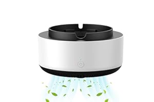 SENERMTER Cendrier intelligent purificateur d'air, cendrier anti odeur interieur maison purificateur, filtre pour cendrier anti odeur, filtre cendrier aspirateur de fumée, cendrier absorbeur de fumée