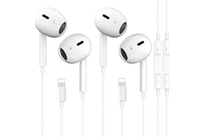 AEAOA Lightning Wired Earphones, In-Ear Wired Earbuds MFi-Certified for Apple iPhone 14/14 Plus/13/12/11/8/7 X Pro Max,iPad, Lightning Headphones with Microphone and HiFi Stereo (2)