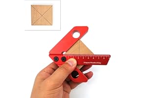 WOTENDY Scribe Center, DIY Center Finder Obróbka drewna Kwadratowy środek Scribe 45 90 stopni kąt prosty miernik linii stolarz narzędzie do pomiaru drewna