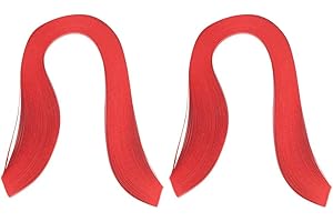 Walfront 600 Streifen DIY Quilling Papier 3mm Breite Reine Farbe Origami Papier Hand Handwerk Dekoration(rot)
