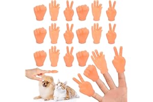 Jicyor 20 Stück Mini Hände, Kleine Hände Fingerpuppe Set, Tiny Hands, Mini Hände für Finger, Mini Fingerpuppen Gummi Lustige Minihände für Kinderspielzeug und Haustierpartys