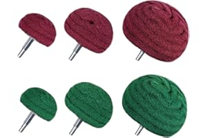 Hopbucan 6PCS Dome Type Sanding Mop Polishing Pad, Nylon Fiber Polishing Wheel, 180 Grains Mixed with 320 Grains(Red+Green Mixed)