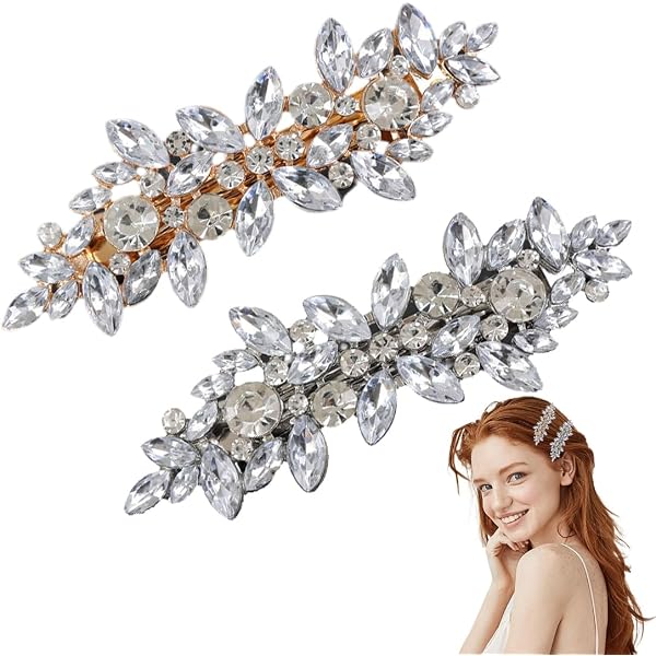 Pince à Cheveux Décorative Strass Et Perles - Modèle Cœur Noir En Alliage De Zinc | Accessoire Coiffure Élégant