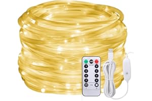 Afufu Luci a Led, Luci a 10 m di cavo USB alimentate, 100 luci del tubo del LED all'aperto con 8 modi, luci di striscia impermeabili IP65 Filo di rame leggiadramente per le decorazioni di Natale