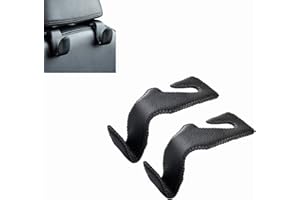 MOVKZACV - Ganci per poggiatesta auto, confezione da 2, per poggiatesta auto, in pelle PU, per appendere borse, borse e cappotti, colore: nero