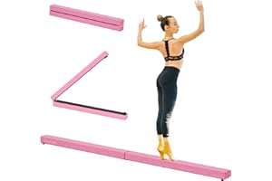 HOMCOM Barra de Equilibrio Gimnasia Plegable 210 cm Barra de Gimnasia Artística Viga de Equilibrio para Niños Principiantes y Gimnastas Profesionales para Entrenamiento en Casa