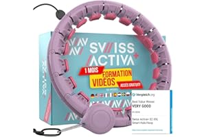 Swiss Activa+ Cerceaux Hula Hoop Fitness Minceur pour Adulte- Houla Hop Fitness Perte de Poids - Cerceaux Amincissant - Oulaoup Fitness - Cerceaux Fitness - Easy Slim Cerceaux Pilates