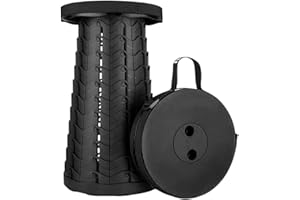 Aggloz | Portable Telescopic Stool, 2nd Generation Folding Stool Camping Lightweight Stool for Outdoor Camping BBQ Fishing Hiking Gardening Indoor, Maximum Load 397 lb, Collapsible Lightweight