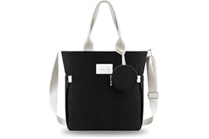 BELICOO Women Tote Bag with Zipper Large Capacity Handbags Shoulder Bags Tote Bag for School Shopping Work College Daily Use-Black