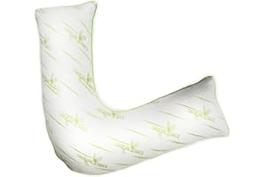 Nod Off V Shape Pillow Orthopaedic Bamboo Casing Memory Foam Pillow - Non-Allergenic Neck Suport - Pillow for Nursing Maternity and Pregnancy