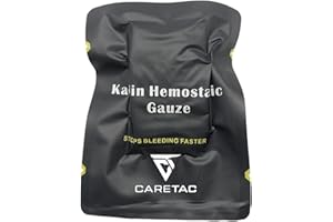 CareTac Quick Clotting Combat Gauze - Advanced Z-folded Hemostatic Wound Wrapping Medical Gauze with Kaolin for Faster Blood Stop in Emergency, First Aid, Tactical Equipment and