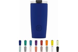 Cool Bottles - Vaso Térmico de Acero Inoxidable 550 ml - Vivid Blue - Tapa Hermética - Vaso para Café - Bebidas Frías 10 horas y Calientes 5 horas - Libre de BPA