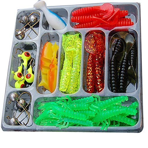 Preisvergleich Produktbild JOYOOOAngeln lockt Kit, Fishing Tackle Weiche Kunststoffköder 35-teilig für Süßwasser Salzwasser Forelle Lachs Bionic Kunstköder Set