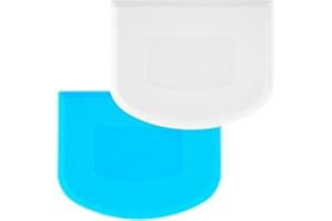GEM-GARDEN Pack of 2 Dough Scrapers (9.5cmx12cm) Food Grade Plastic, Non-Sticky & Flexible Dough Cutter for Pizza, Pastry, Bread Baking & Cake Decoration