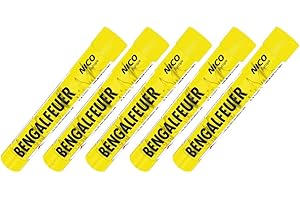 5 Stück Bengalfeuer gelb Nico Feuerwerk Bengalos