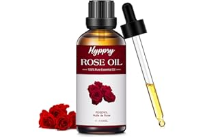 Hyppry 100ml Rose Essential Oil - Premium Natural Rose Oil for Diffuser for Home, Aromatherapy, Sleep, Skin Care, DIY Perfume, Soaps Making, Scented Candles