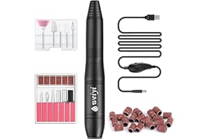 WEIYI Fresa per Unghie, Lima per Unghie Elettrica,Trapani Elettrico per Manicure e Pedicure USB Professionali da 20000 RMP per Unghie Acriliche, Natale Strumenti per Lucidare le Unghie (Nero)