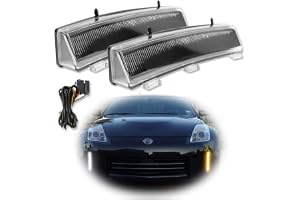 GTINTHEBOX Amber/White LED Lights for Daytime Running Lights with Turn Signal Bulb Kit for Nissan 350z LCI 2006-2009