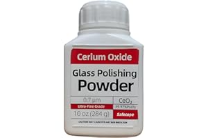SAFECOPE 10 oz (284g) 99.97% Cerium Oxide Glass Polishing Powder– Removes: Oil Films, Water Spots, Swirl Marks, Wiper Streaks, Removes Fine Scratches & Deep-Cleans Glass Surfaces. （0.7 µm Ultra-Fine Abrasive）