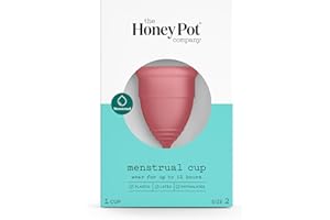 The Honey Pot Company - Menstrual Cup - Natural Feminine Hygiene Products - Hypoallergenic and Flexible Medical-Grade Silicone - Reusable and Washable Protection for Periods - Size 2