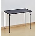 KAIHAOWIN Metal Folding Table, Small Foldable Desk with Vinyl Top, Powder-Coated Steel Legs, Compact Lightweight PortableTable for Craft/Dinner/Writing