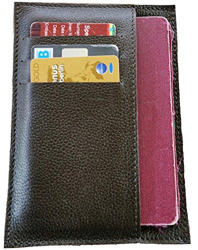 Preisvergleich Produktbild Hinterland Styles Passtasche "Gondar" Manufakturarbeit aus Äthiopien, Echt-Leder, für deutschen Reisepass, Kreditkarten, Meilenkarten, Passhülle, Reisepassetui, Passetui oder Reisebrieftasche HS-11