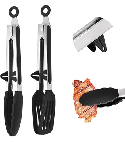Set 4 Pinze Cucina In Acciaio Inox Con Teste In Silicone - Per BBQ, Pasta, Pizza E Insalata - Foto 9