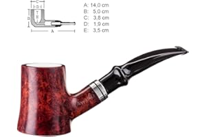 Bulentini Bruyere Wood Pipe with Sea Foam Insert Suitable for 9 mm Filter Brand Quality: Made in Italy (Poker)