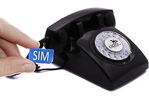 OPIS TECHNOLOGY Opis 60s mobile - telefon retro stacjonarny z kartą SIM w kształcie telefonu z lat sześćdziesiątych z obrotową tarczą i metalowym dzwonkiem (czarny)