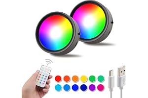 Da LIGHT LED-belysning under skåp, set om 2, svart, RGBW, med batteri, fjärrkontroll, timer