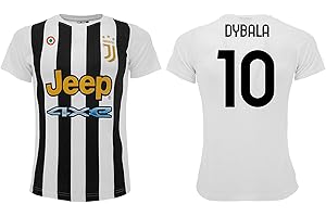 Sportbaer Maglia Calcio Paulo Dybala Stagione 2021 2022. Maglia Bianco Nera Numero 10. Prima Maglia. Replica Ufficiale autorizzata. Taglie da Adulto e da Bambino. (4 Anni)