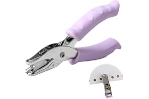 NOVSTUF Single Hole Punch, Handheld Hole Puncher Small Metal Circle Hole Punch With Soft Grip Handle Mini Paper Punch for DIY Crafts Notebooks Invoices Cards Gift Tags Home School Office (Purple-3mm)