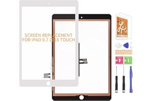 SRJTEK Reemplazo De Pantalla Táctil iPad 9.7 "2018 iPad 6 6th Gen A1893 A1954 Kits De Ensamblaje De Vidrio Digitalizador De Pantalla Táctil+Adhesivo+Herramientas+Vidrio Templado (Blanco)