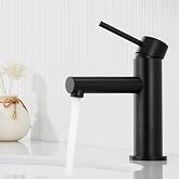 CECIPA Black Basin Tap Bathroom Taps Hot and Cold Black Bathroom Tap Matte Black Basin Taps with Water Outlet Height 90 mm