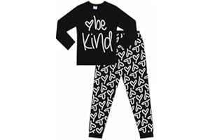 ThePyjamaFactory Be Kind Love Longue Ensemble Pyjama pour Filles PJ's pour Enfants