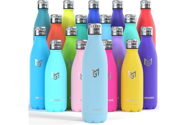 MIKAMEE Botella de Agua Acero Inoxidable 350/500/650/750ml | Aislamiento de Vacío de Doble Pared airBottle | sin bpa Botella termica | Mantiene 24h frías/12h Calientes | para Niños, Deporte, Oficina