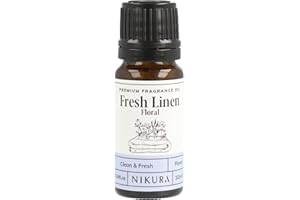 Nikura - Fresh Linen (Floral) Fragrance Oil - 10ml | Perfect for Diffuser for Home, Soap Making, Candle Making, Wax Melts | Bath Bombs, Pot Pourri Refresher Oil, Perfume Scents, Burner Oil | UK Made
